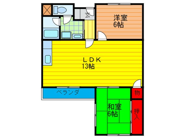 アヴニ－ル２番館の物件間取画像